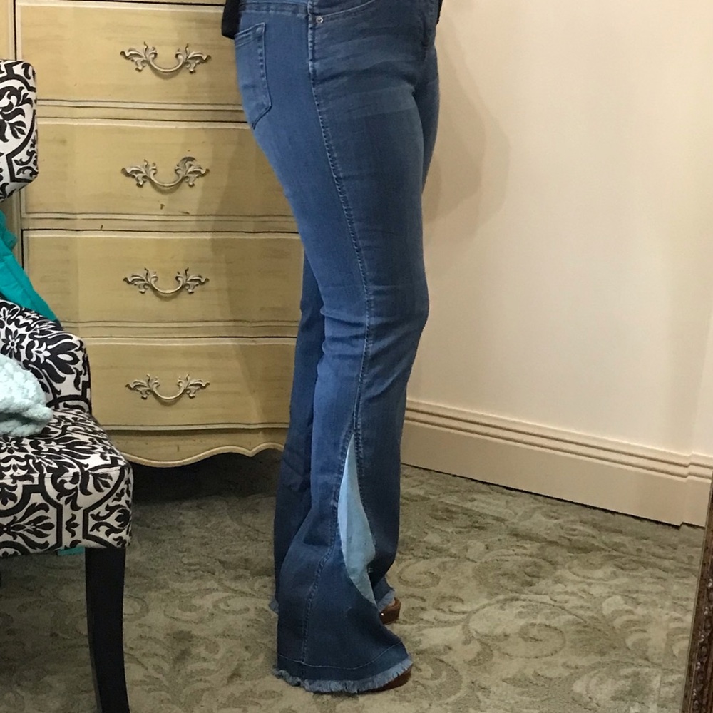 Denim flare legs